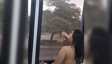 Blowjob at my office window