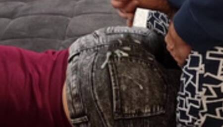 Cum on big juicy ass in jeans