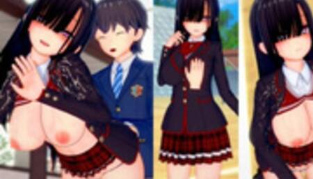 【Hentai Game Koikatsu！】Black hair girl is rubbed her boobs. And sex.(Anime 3DCG video)
