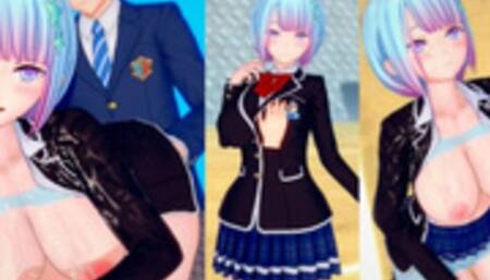 【Hentai Game Koikatsu！】Shortcut big breasts schoolgirl is rubbed her boobs.And sex.(Anime 3DCG video