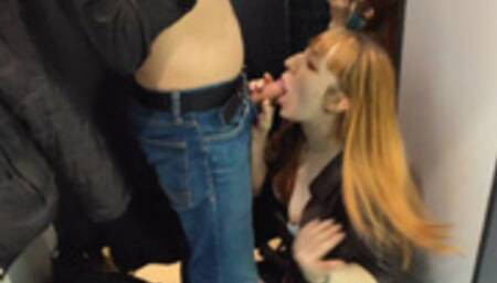 We went to choose her clothes and she got horny in the locker room