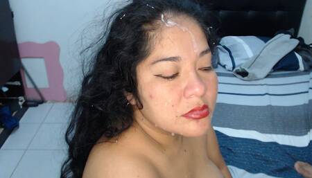 Stepfather enters his stepdaughter's room puts his cock in her mouth and fills her face with cum, then makes her swallow