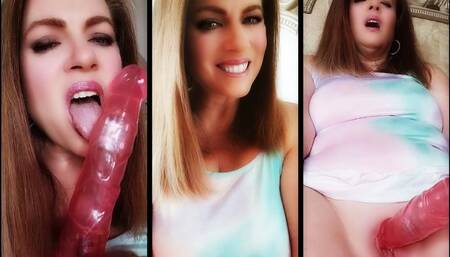 Sexy MILF Nikki In Tie Dye Dress Masturbating