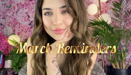 March Reminders