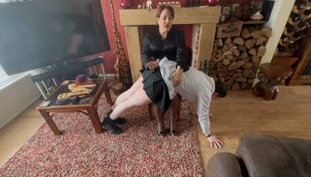 Anty Gets an OTK spanking 2