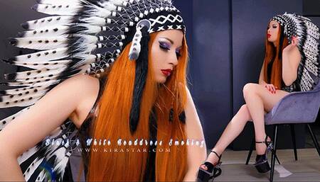 4K Black & White Headdress Smoking