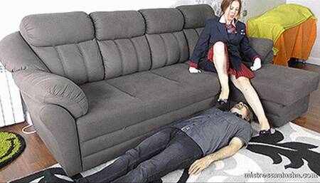 Evelyne Cage - Stewardess Foot Licking (Full HD)