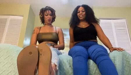 Goddess Foot Comparison with Nahla and Goldyn