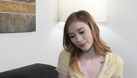 Cute girl Scarlet Skies sucks dick and fucks in the bedroom