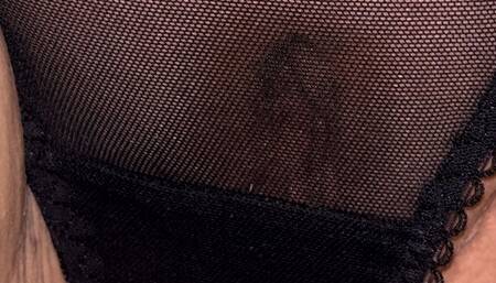 Teasing in black panty