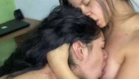 She licks my boobs before my stepmother get home