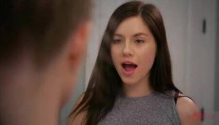 Scarlett S and Shyla J on a white coloured bed in a lesbian scene together