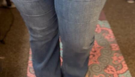 Bbw amateur in size 16 slight dark wash jeans