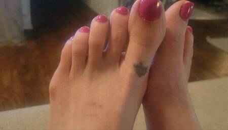 Hot pink toenails