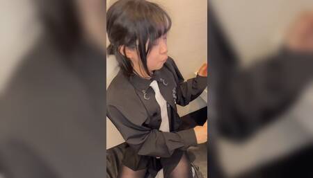 Femboy secretly cumshot in internetcafe