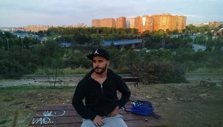 Jerking off outdoor in a park