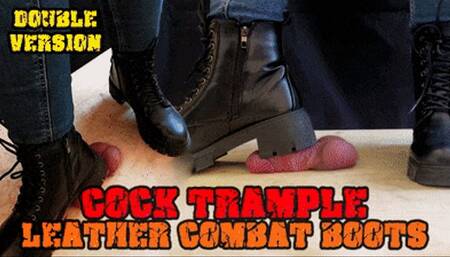 Crushing his Cock in Combat Boots Black Leather - CBT Bootjob with TamyStarly - (Double Version) - Heeljob, Ballbusting, Femdom, Shoejob, Ball Stomping, Foot Fetish Domination, Footjob, Cock Board, Crush