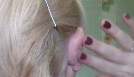 Ear masturbation Back view