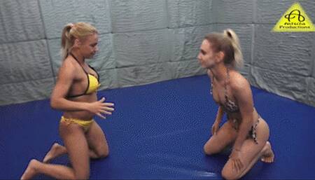 Nikki vs Olga competitive wrestling