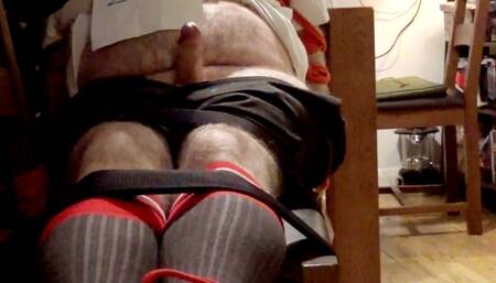 Adult school uniform post orgasm torment- Cam 1 -BBW domination,BBW bondage,man in bondage,male bondage,school uniform,schoolboy,socks,amateur,post cum play,man tied up,rope bondage,gay bondage,chair tied,handjob,CBT,polishing,edging,edged,ruined orgasm,
