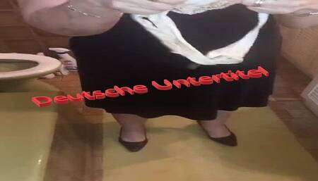 Lady Chloe catches him sniffing her panties (German sub)