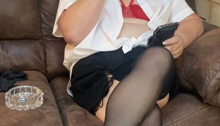 Smoking in latex gloves