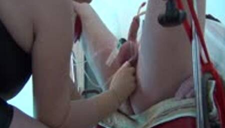 The scrotum is pumped up nicely