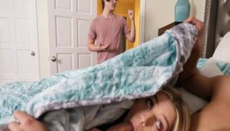 Maria Anjel sucking stepbrothers big cock