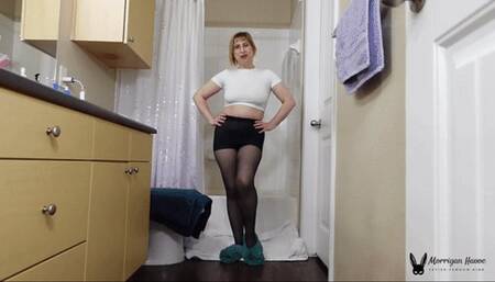 Hot Shower in Pantyhose