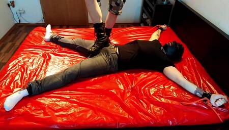 Clothes torn on his the body