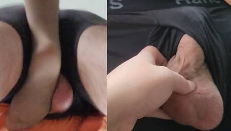 2 KICKS TO BREAK HIS BALLS AND MAKE HIM CRY! BAREFOOT STOCKING KICKS