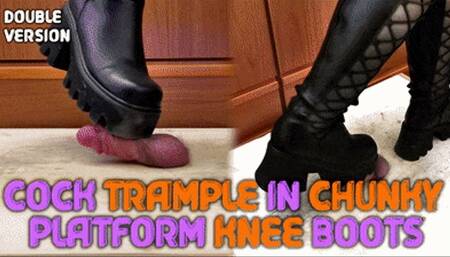Chunky Aggressive Boots Hard Crushing Cock and Balls with TamyStarly - (Double Version) - Bootjob, CBT, Heeljob, Ballbusting, Femdom, Shoejob, Ball Stomping, Foot Fetish Domination, Footjob, Cock Board, Crush