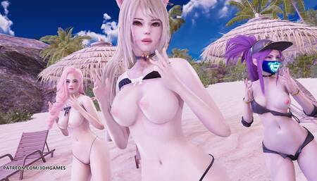 [MMD] Brave Girls - Chi Mat Ba Ram Ahri Kaisa Seraphine KDA Sexy Hot Striptease League of legends Hentai