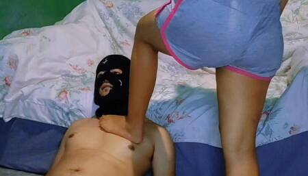 Young girl gave this ninja a lot of horny and sat on his dick