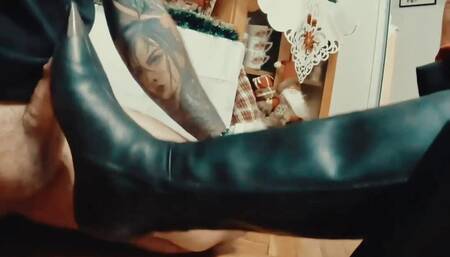 Leather boots for my slave