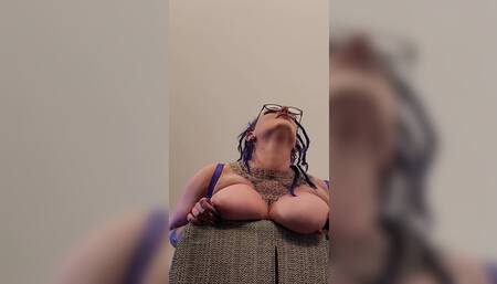 BBW with big tits fucked on a chair doggystyle