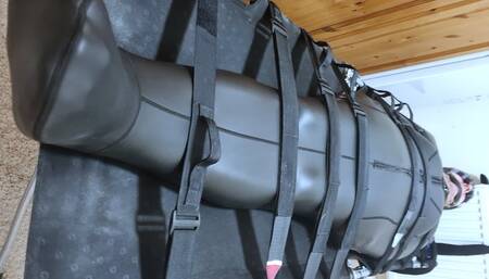 Gauze polishing and post orgasm torment on man in neoprene sleepsack 4-BBW domination,BBW bondage,amateur,sleep sack,man in bondage,male bondage,man tied up,bound and gagged man,strapped down,