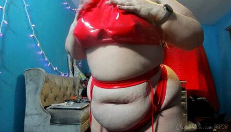 Vinyl Collection: Red Thong Set