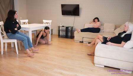 JANE, LORA and SABINA - Crawl and lick our salty and sweaty feet! (HD)