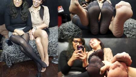 Black and tan reinforced toe, Mom and Daughter rubs their feet on my hand! + BONUS BTS