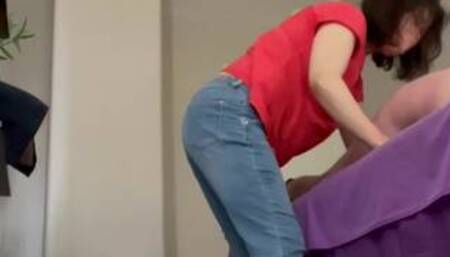 She loves white cock at the Asian Massage Parlor