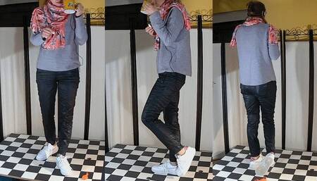 Tiny cock under Tanja and her Nike Air F 1 - Cam 4