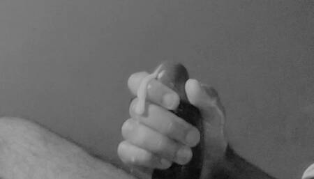 Late Night Edging + Cumshot (black an white)