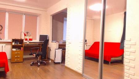 Trying on clothes with high heels