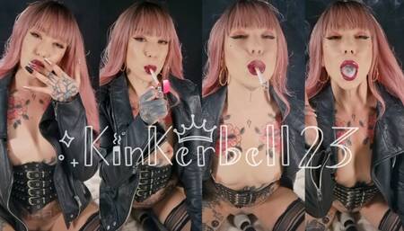 Smoking & riding doxy with Leather jacket