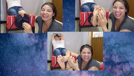 Ceci tickled on male soles