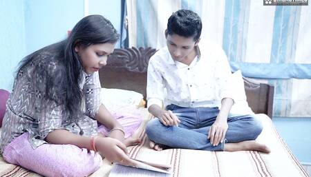 A young 18+ naughty virgin boy asks his big boobs teacher to teach sex chapter and fuck like a porn star