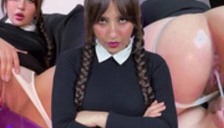 Wednesday turned out to be a good cock sucker and she likes anal sex with cum inside.