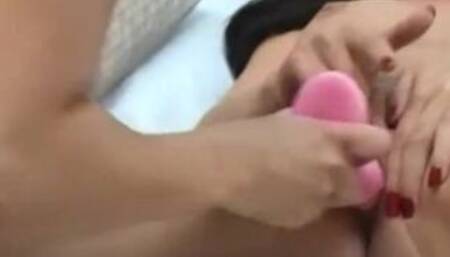 Brunette lesbians eat each others pussies after dildo play