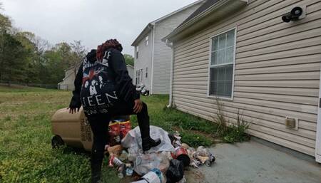 Goddess Stomping Dsgusting Trash in Sexy Black Boots